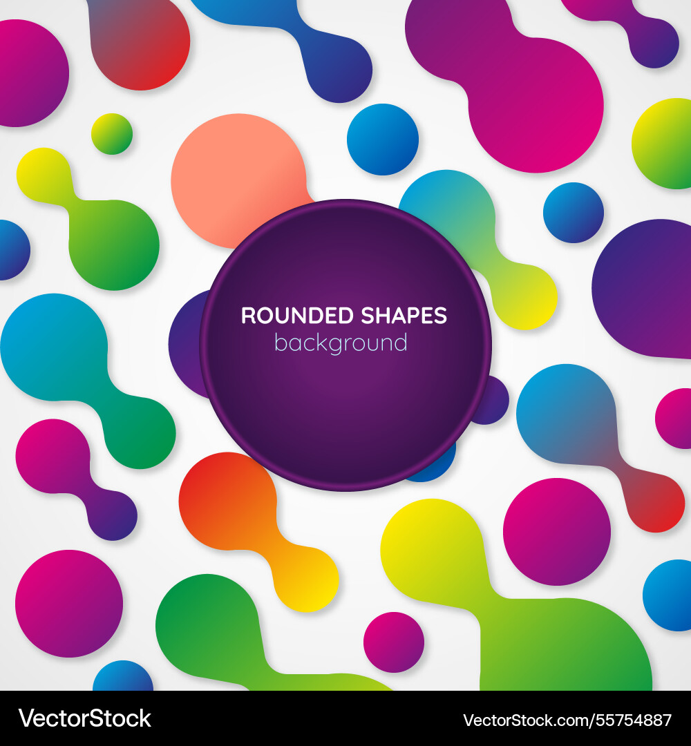 Abstract background with colorful rounded shapes Vector Image