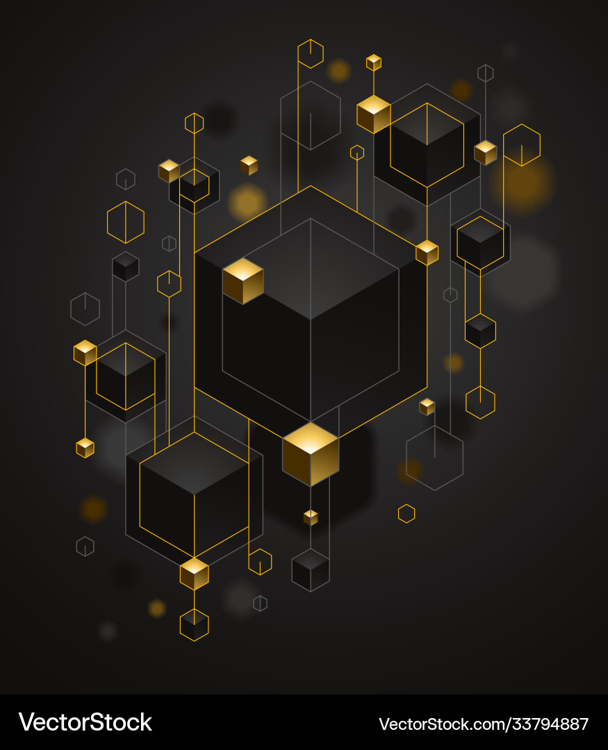 Abstract design with cluster 3d cubes Abstract design with cluster 3d cubes vector image