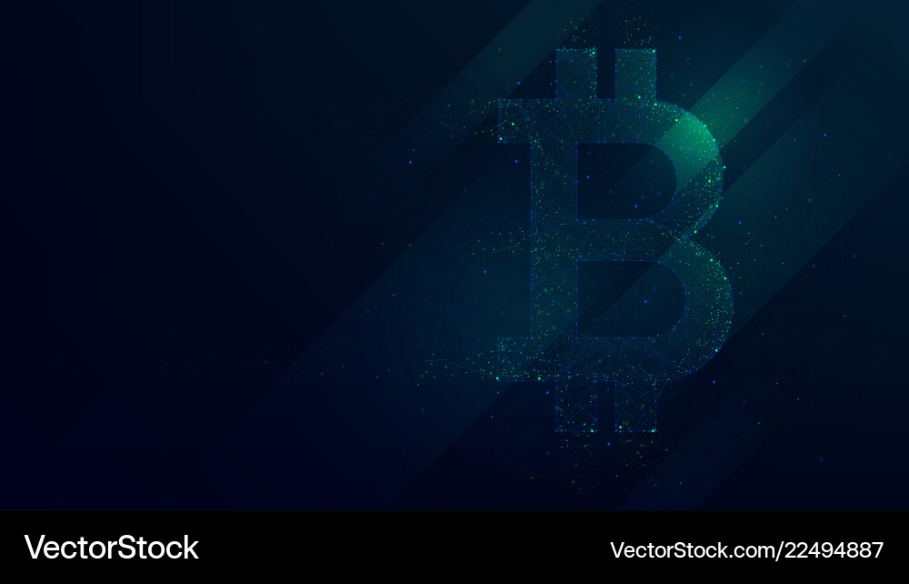 Bitcoin abstract polygonal points low poly future Vector Image