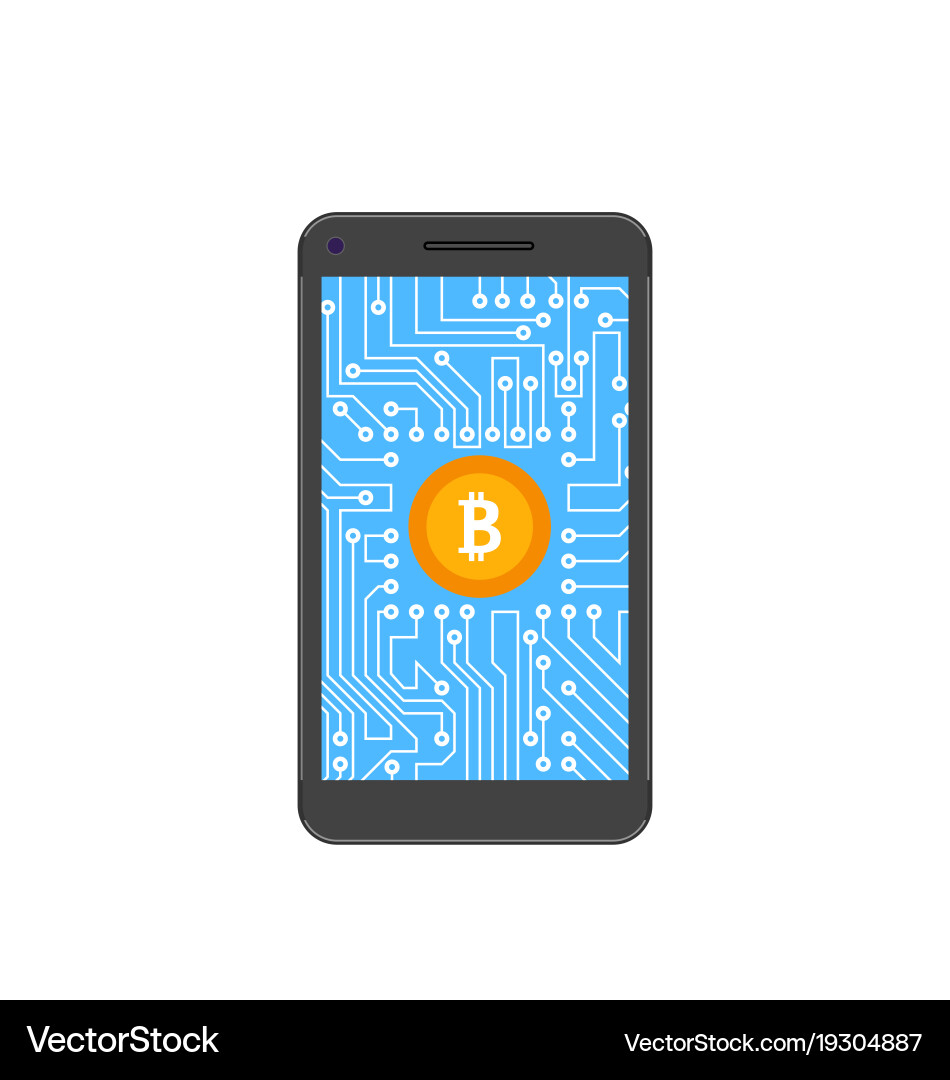 Bitcoin crypto currency concept of mining vector image
