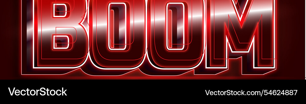 Boom editable text effect 3d emboss modern style Boom editable text effect 3d emboss modern style vector image