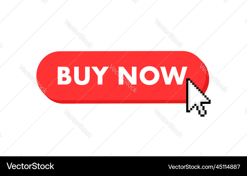 Buy now button with cursor pointer click vector image