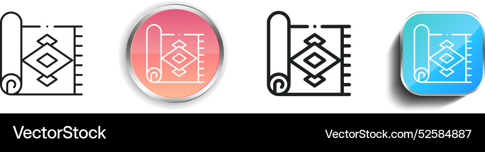 Carpet icon thin linear regular and button style Vector Image