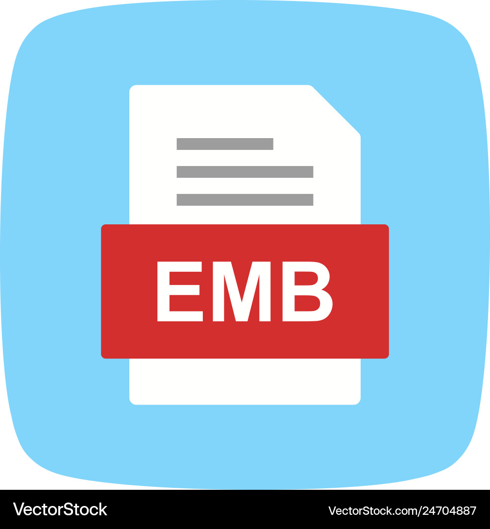 Emb file document icon Vector Image