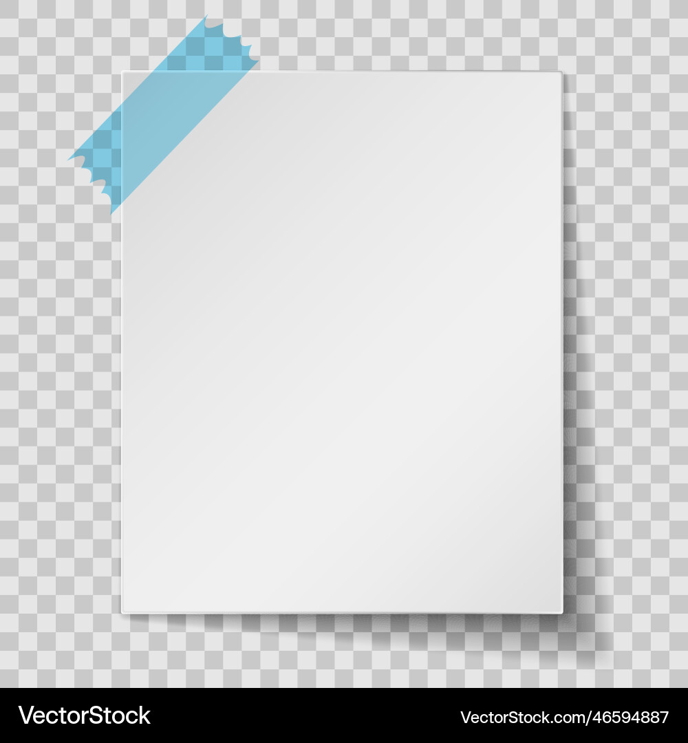 Empty sticky note paper isolated on a transparent vector image