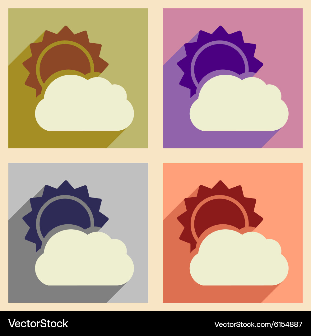 Flat with shadow concept and mobile application vector image