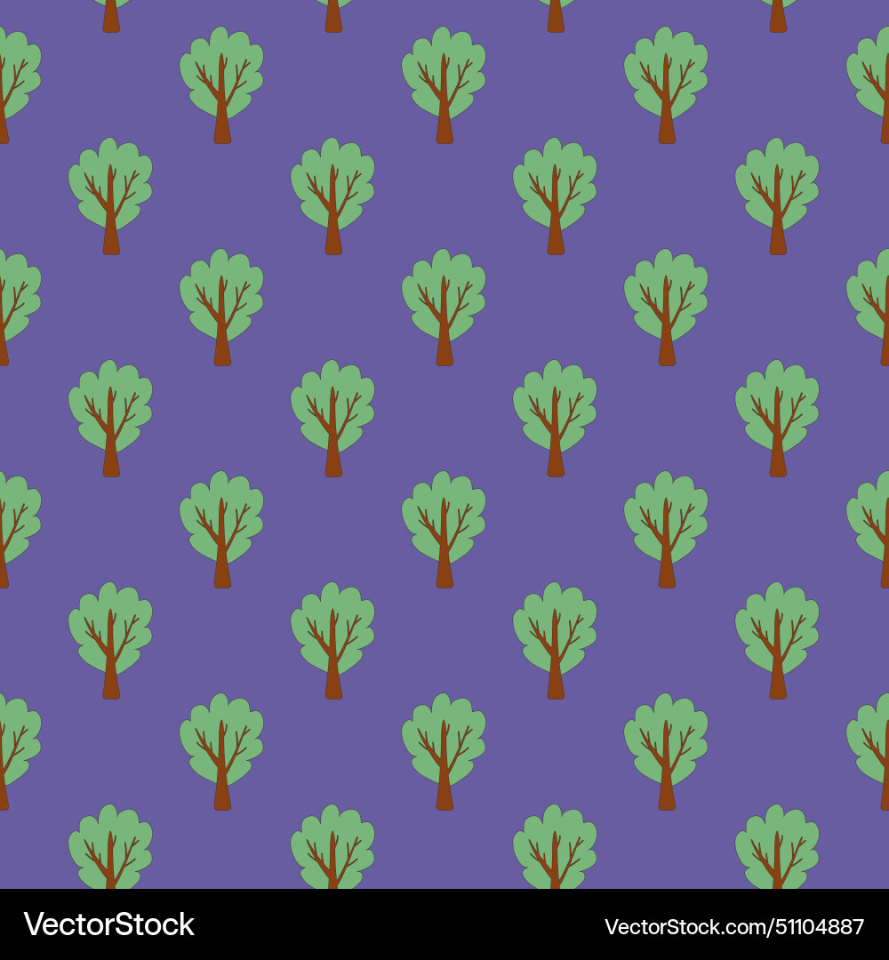 Forest Tree Seamless Pattern vector image