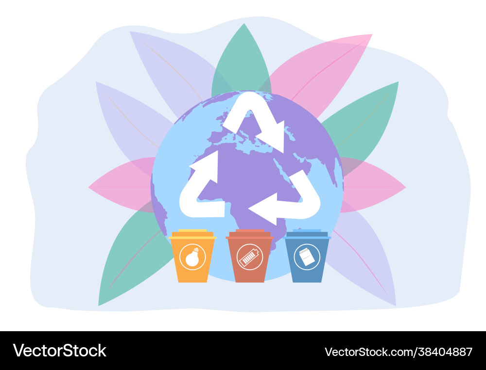 Garbage sorting and recycling icon biodegradable Garbage sorting and recycling icon biodegradable vector image