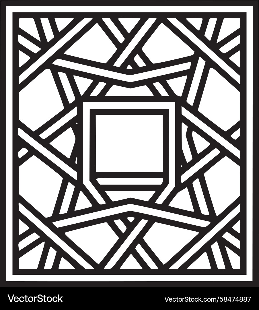 Geometric Window Frame Pattern Vector Image
