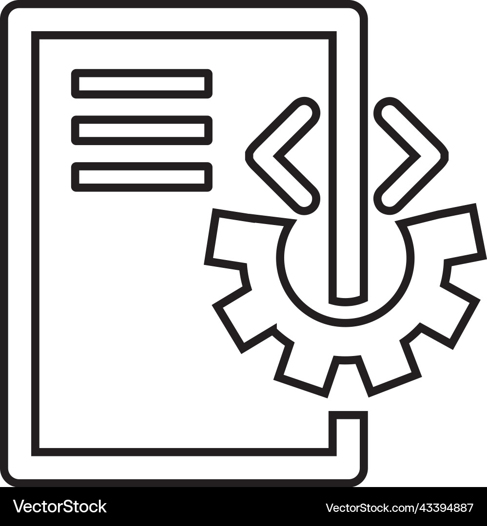 Html coding line icon outline design vector image