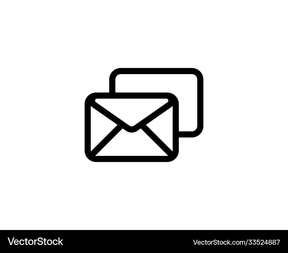Mail email envelope line icon and receive message vector image