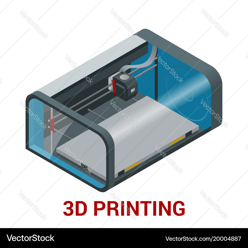 New generation of 3d printing machine Vector Image