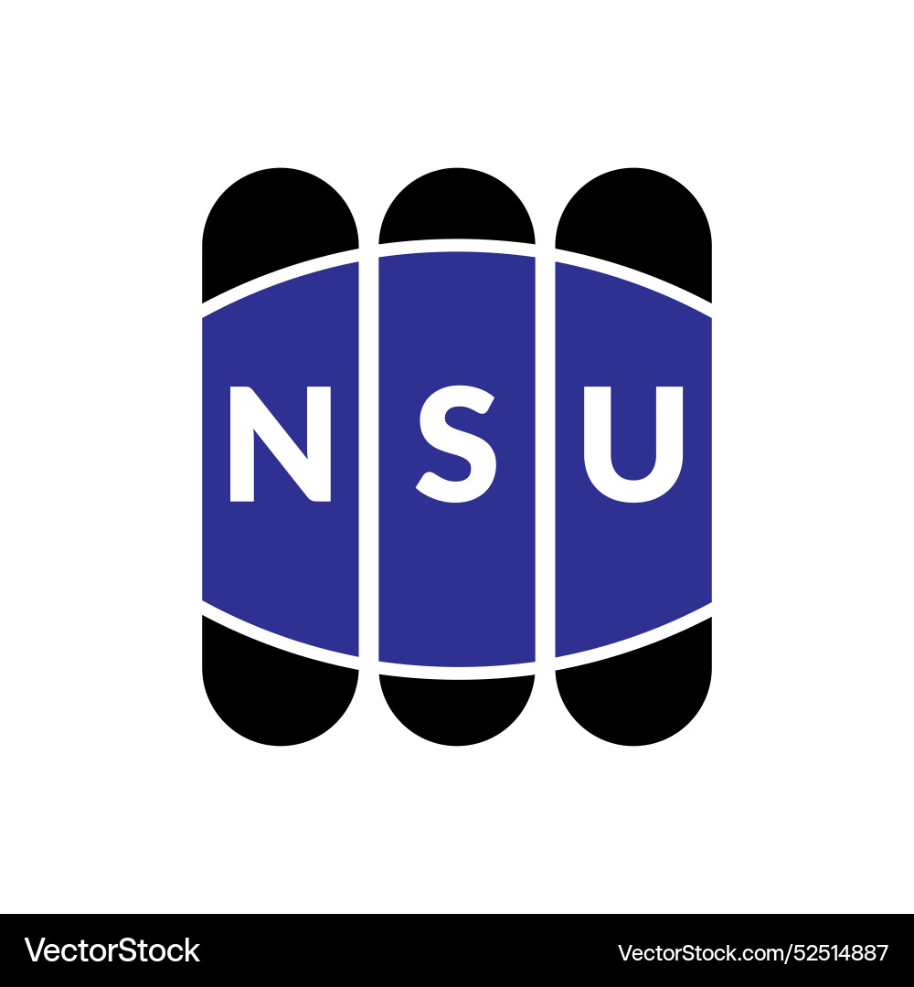 Nsu Brief Logo Design auf weißem Hintergrund Nsu Brief Logo Design auf weißem Hintergrund vektorbild