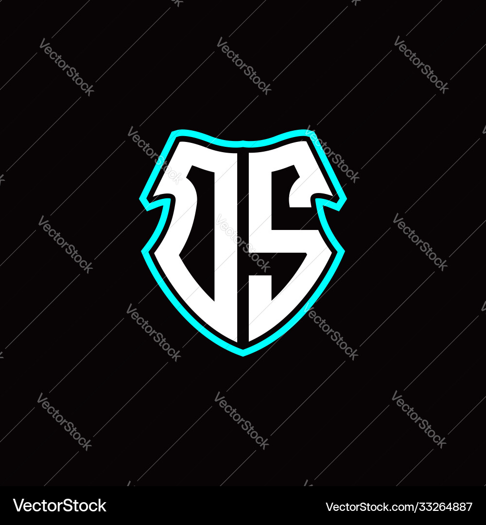 Os initial logo design with a shield shape Os initial logo design with a shield shape vector image