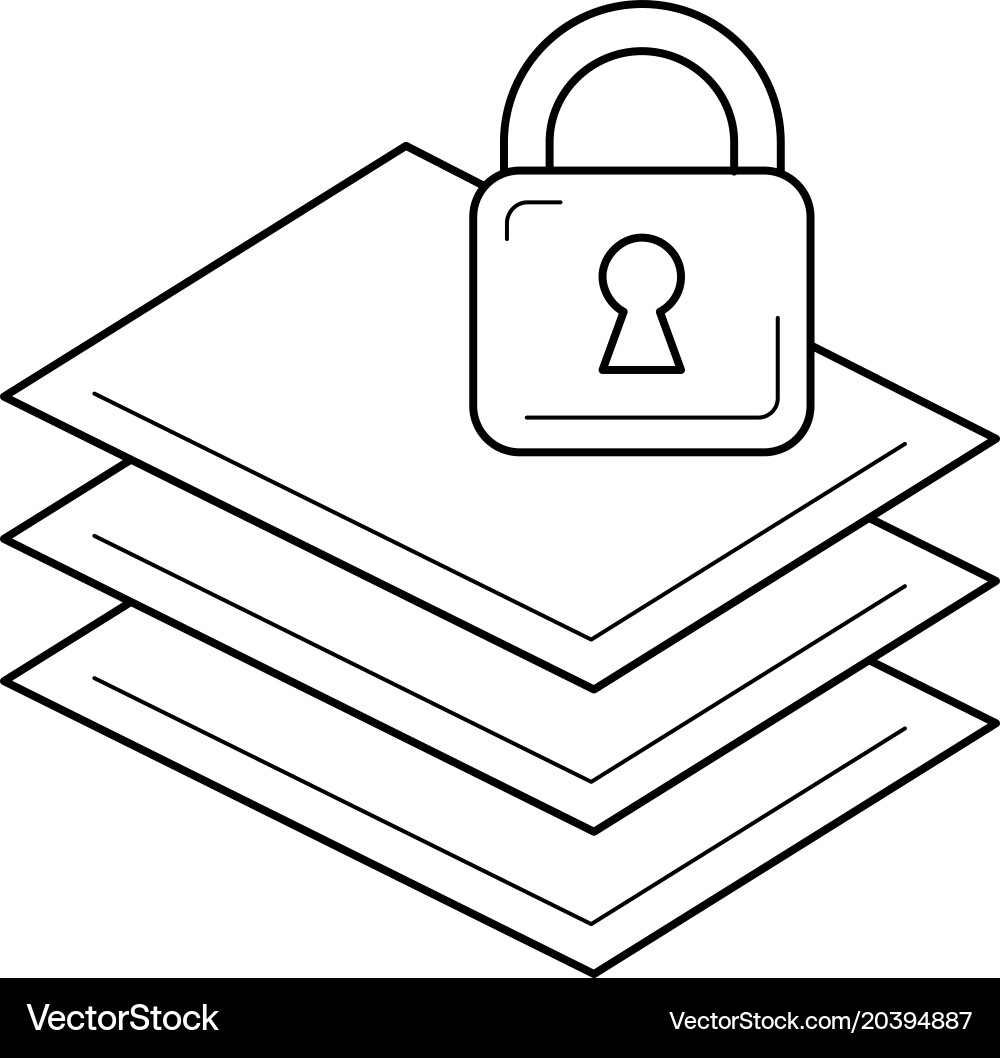 Paper Stack with Lock Icon vector image