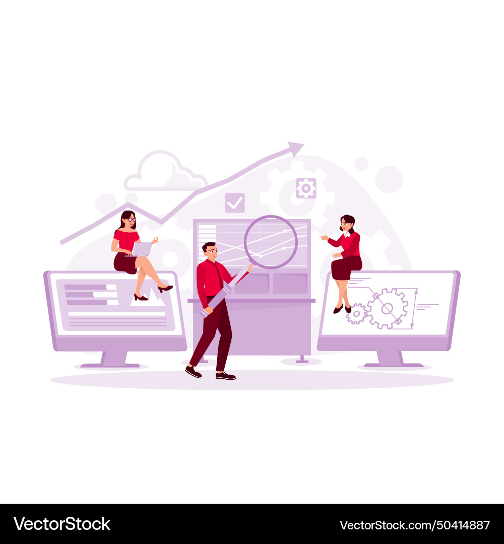 Professional it experts and software programmers Professional it experts and software programmers vector image