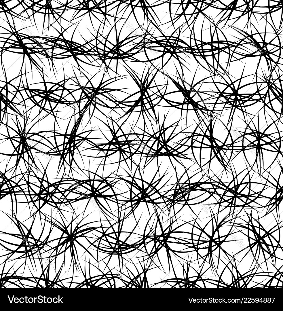 Random curvy lines tangled monochrome pattern Vector Image