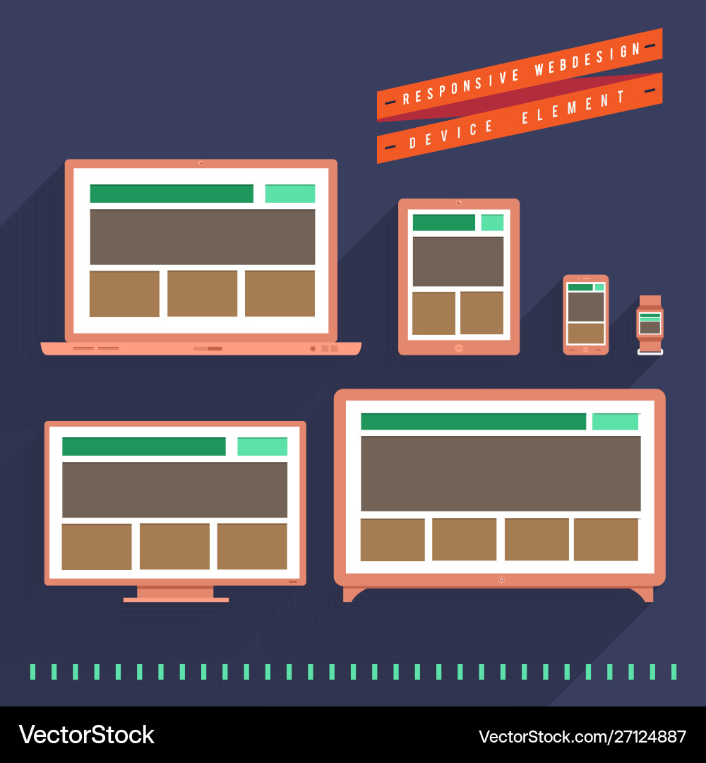 Responsive Web Design Multi-Device vektorbild