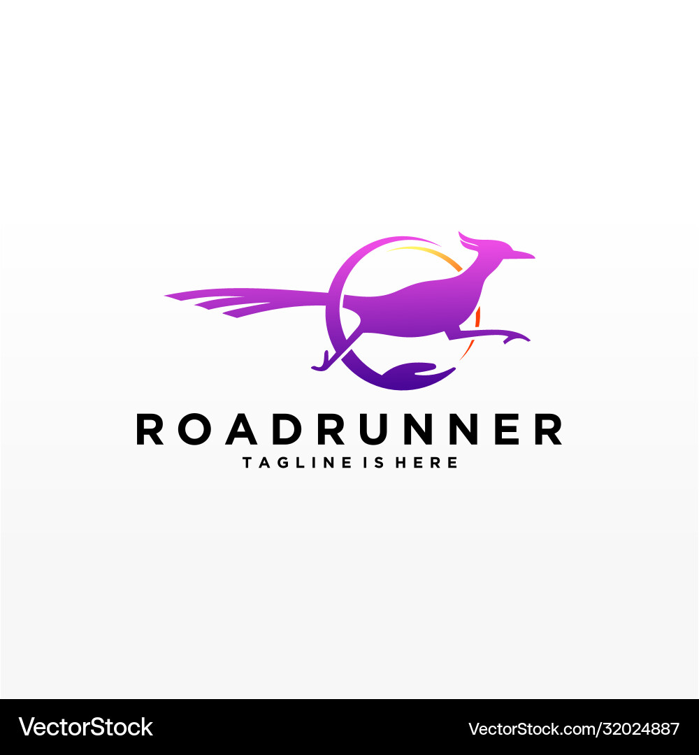 Roadrunner bird abstract minimal simple geometric vector image