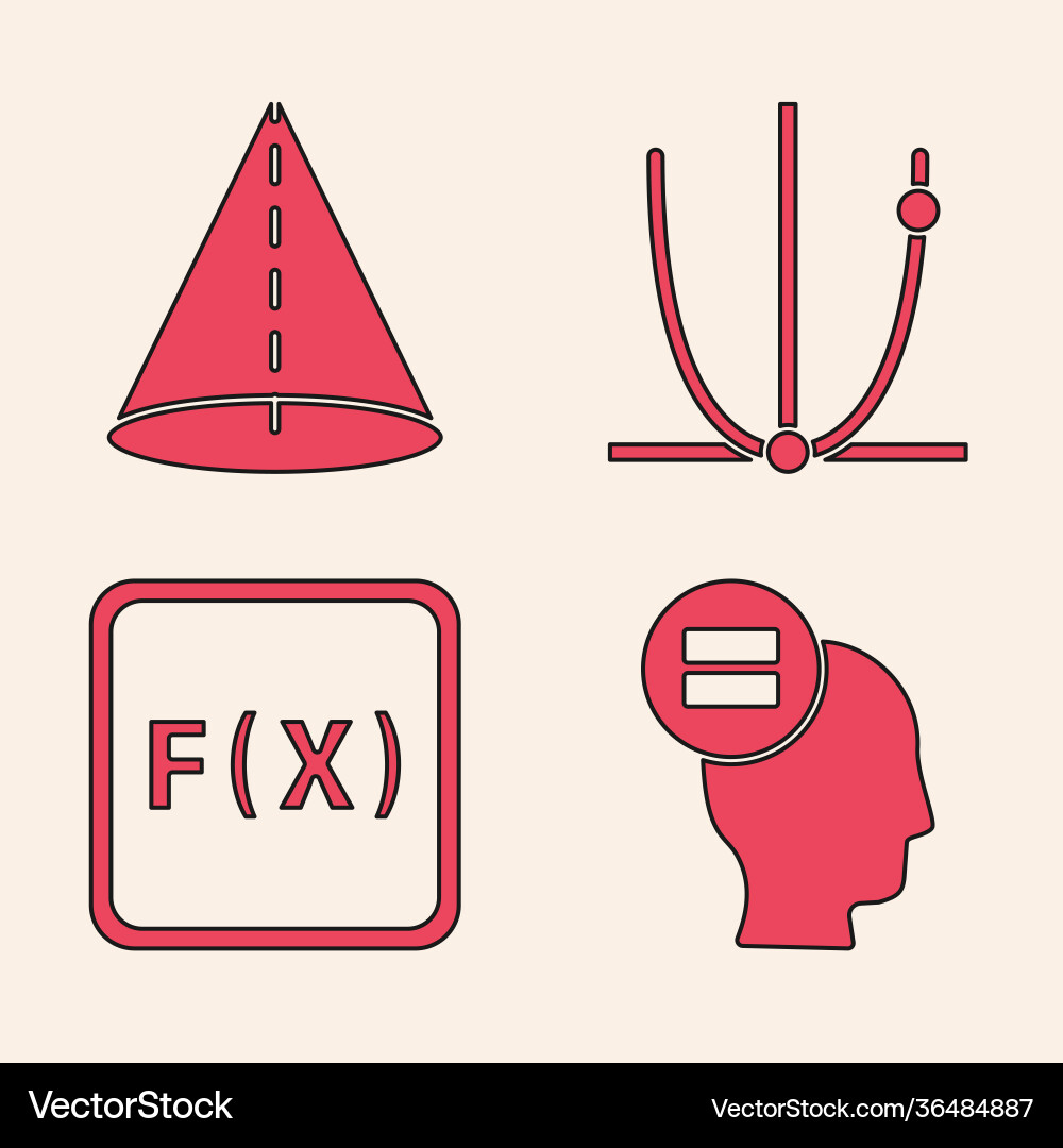 Set calculation geometric figure cone graph Set calculation geometric figure cone graph vector image