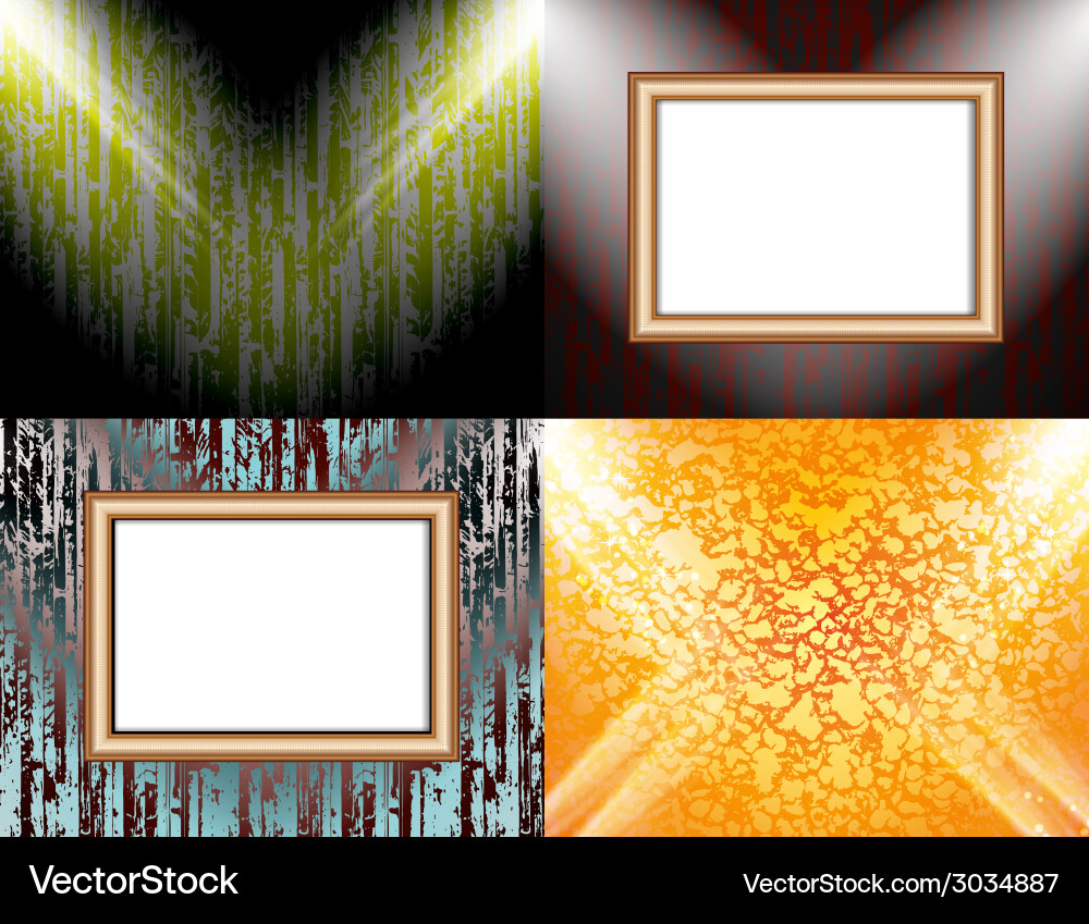 Set of background with frames and spotlights Vector Image
