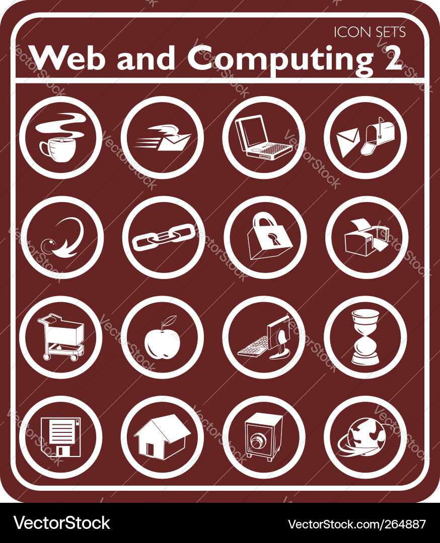 Web and computing icons vector image