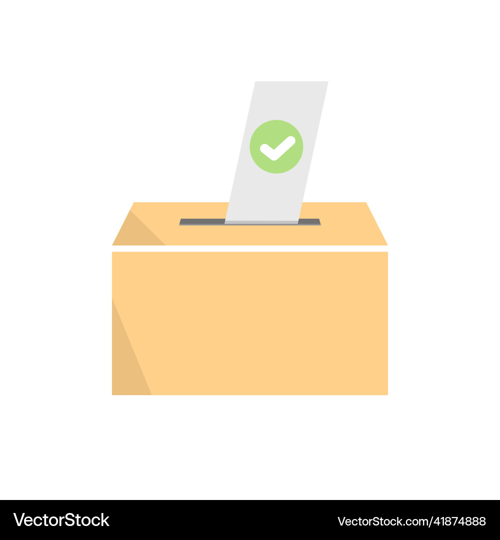 Ballot box and with check mark Ballot box and with check mark vector image