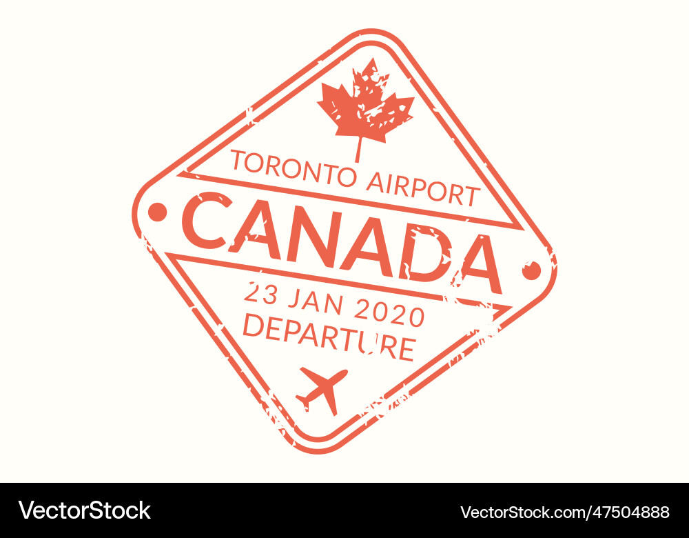 Canada passport stamp visa for travel vector image