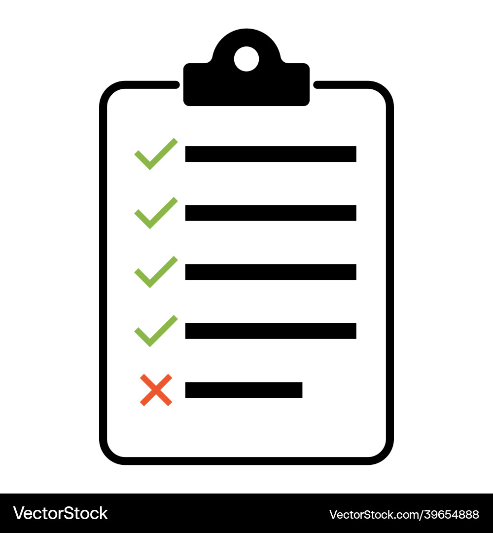 Check list checklist flat web icon isolated Vector Image