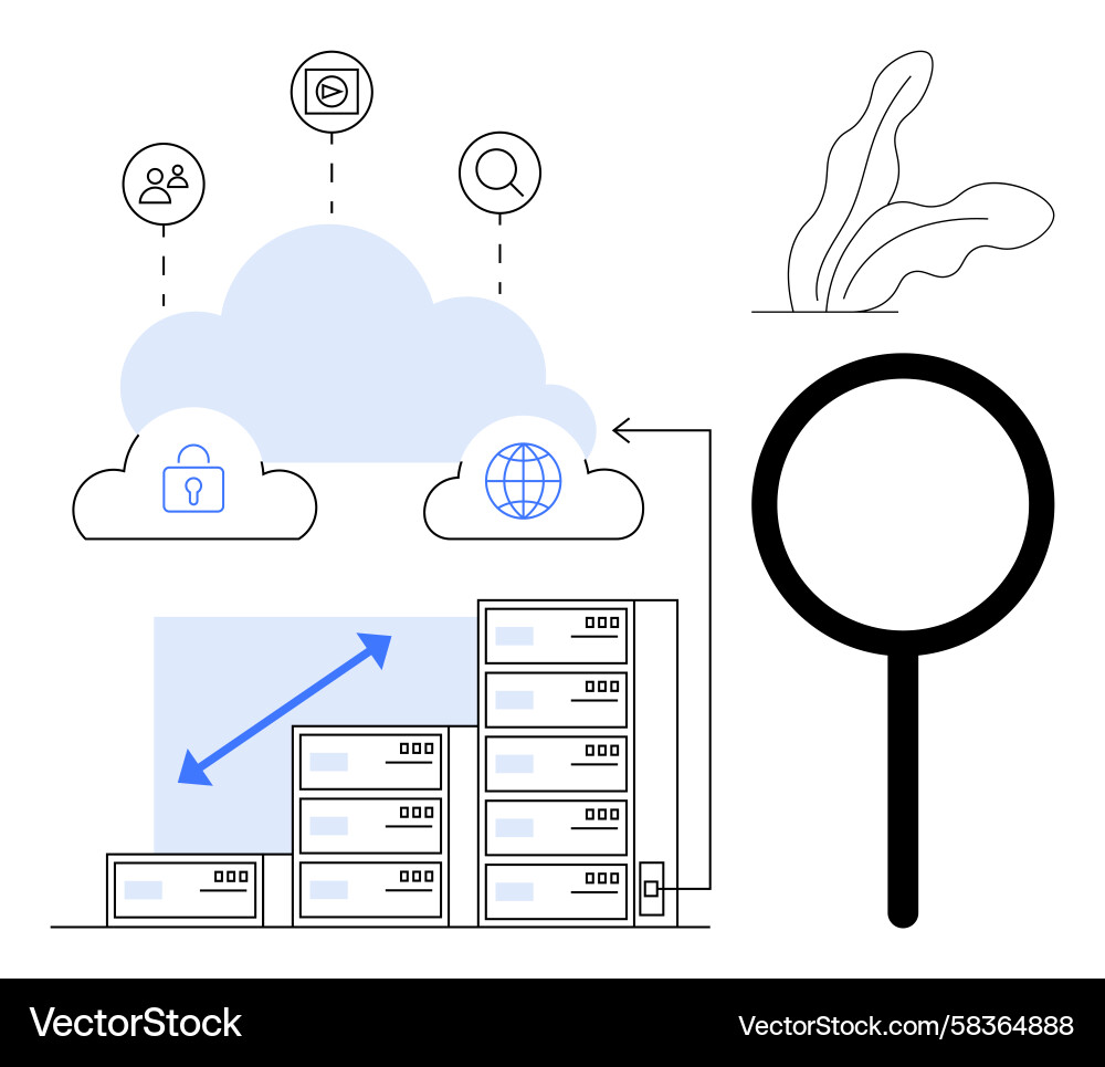 Cloud Data Network Infrastructure Vector Image