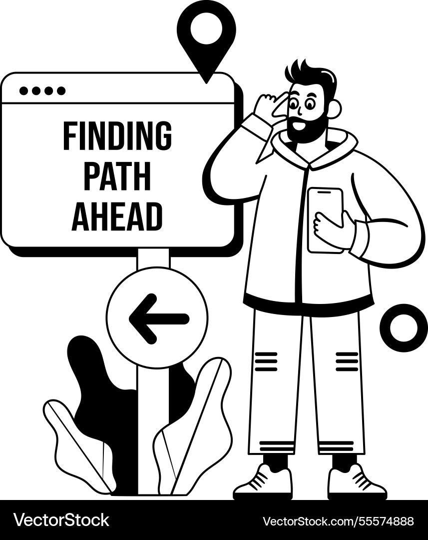 Finding path Vector Image