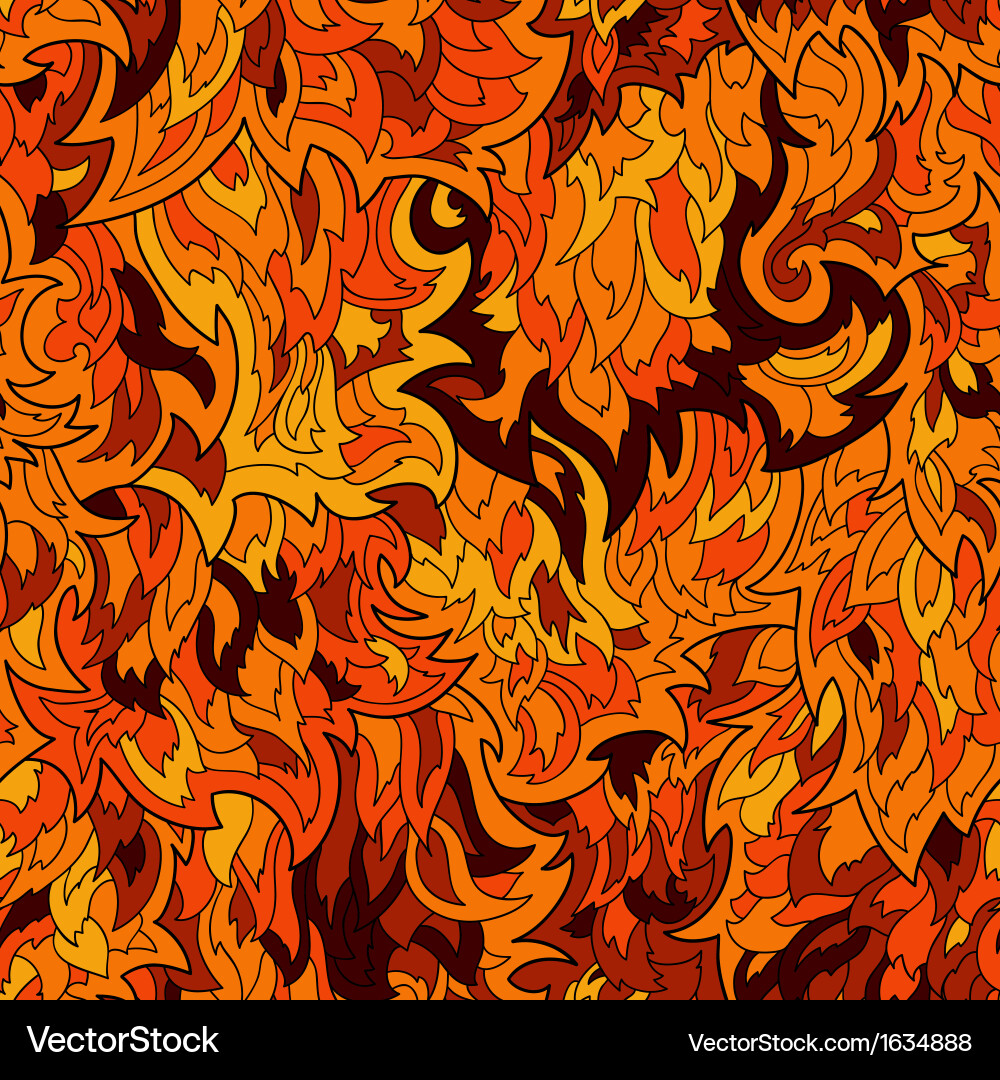 Flame and Fur Abstract Pattern Vector Image