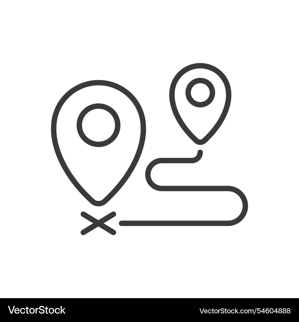 From point to icon in line design vector image