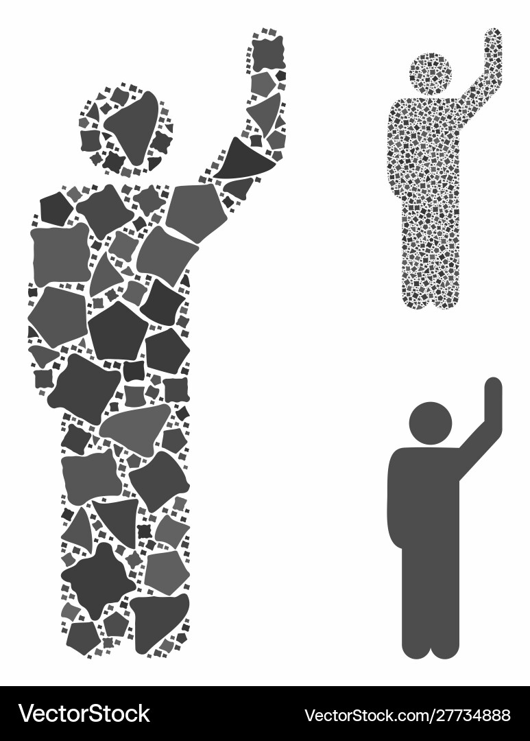 Hitchhike pose composition icon bumpy elements Hitchhike pose composition icon bumpy elements Vector Image