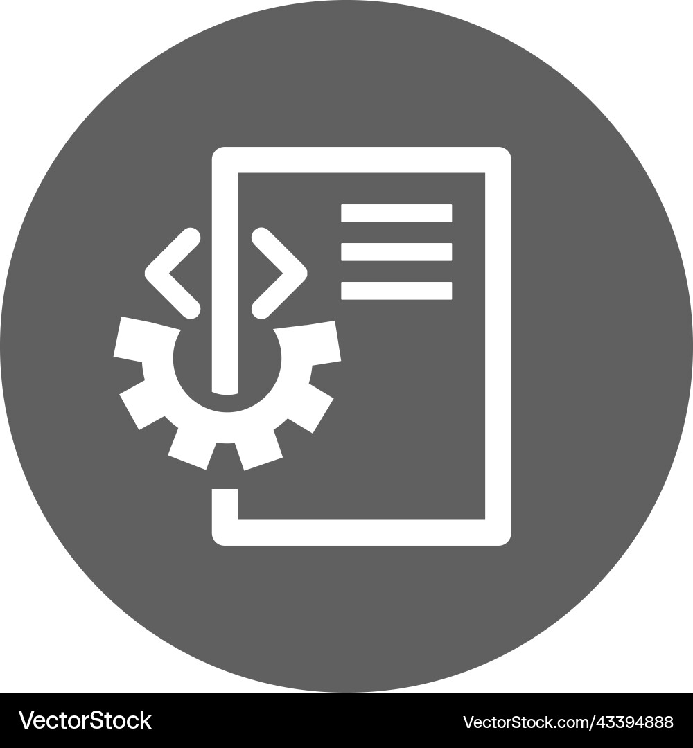 Html coding icon gray graphics Vector Image
