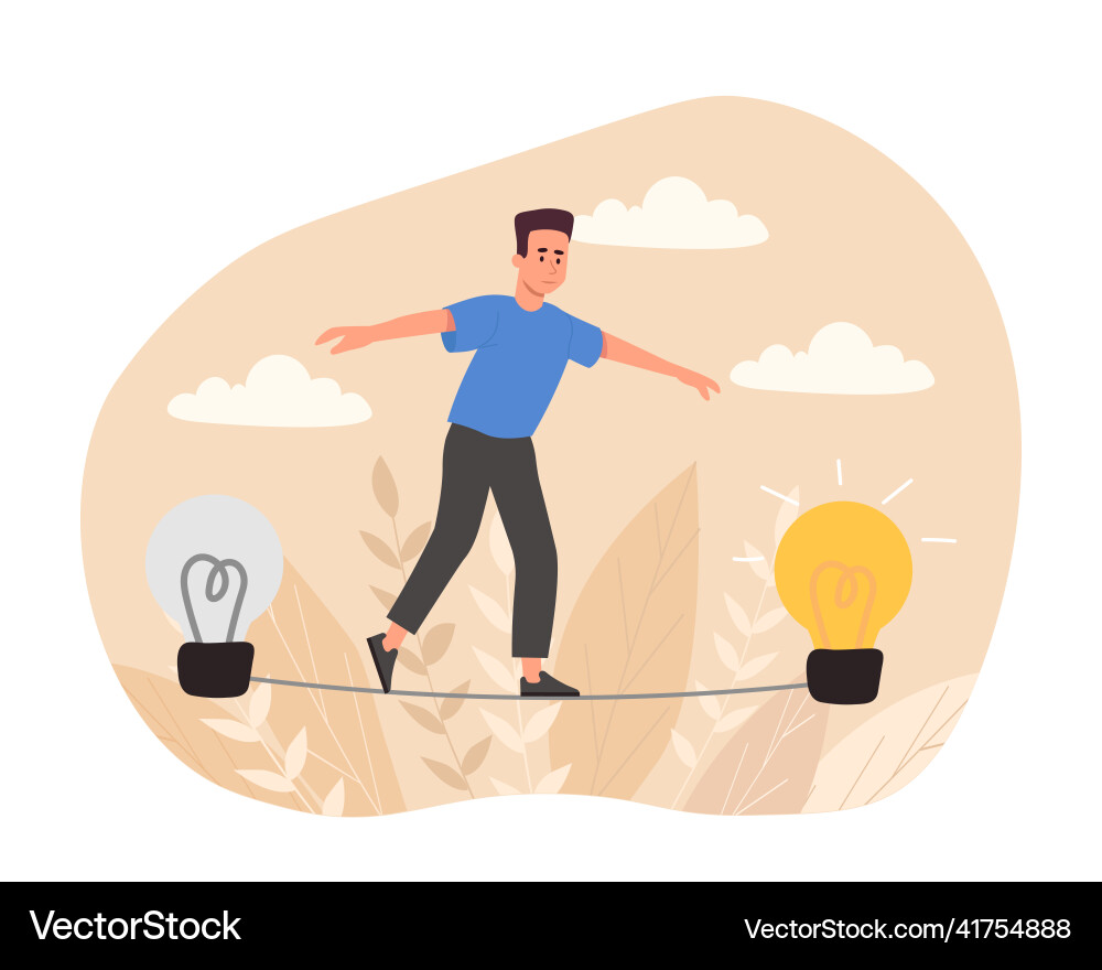 Man finding solution Man finding solution Vector Image