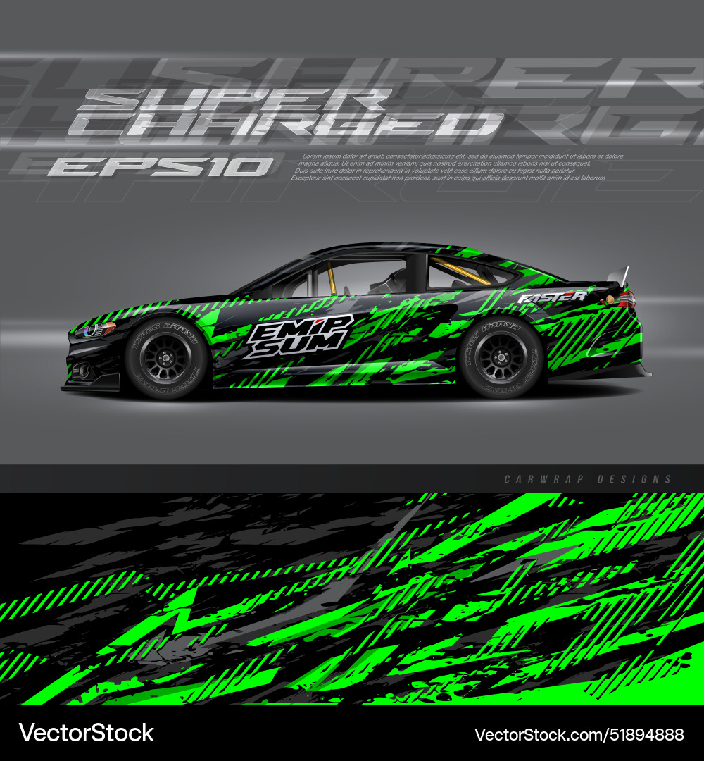 Racing Car Wrap Design Grafik abstrakte Streifen Racing Car Wrap Design Grafik abstrakte Streifen vektorbild