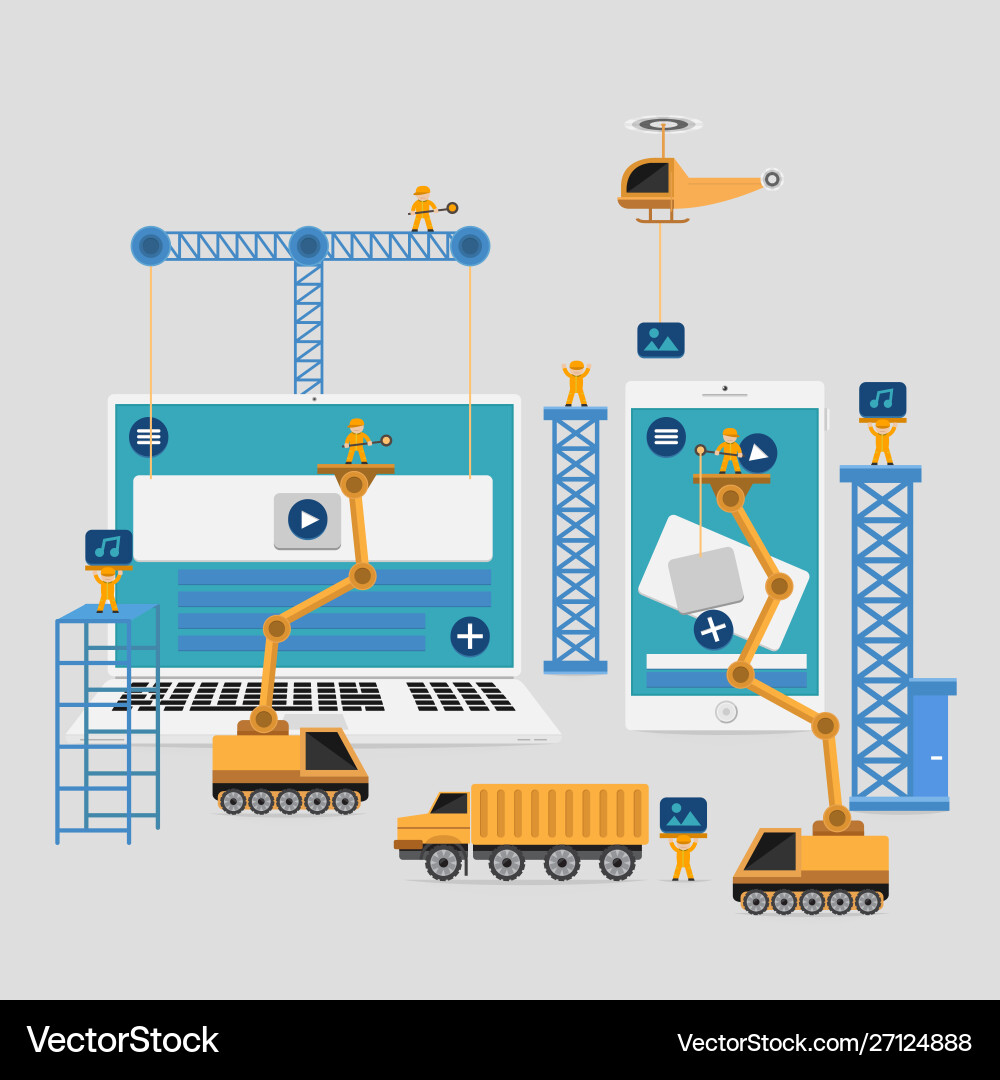 Responsive webdesign engineer interface element Responsive webdesign engineer interface element vector image