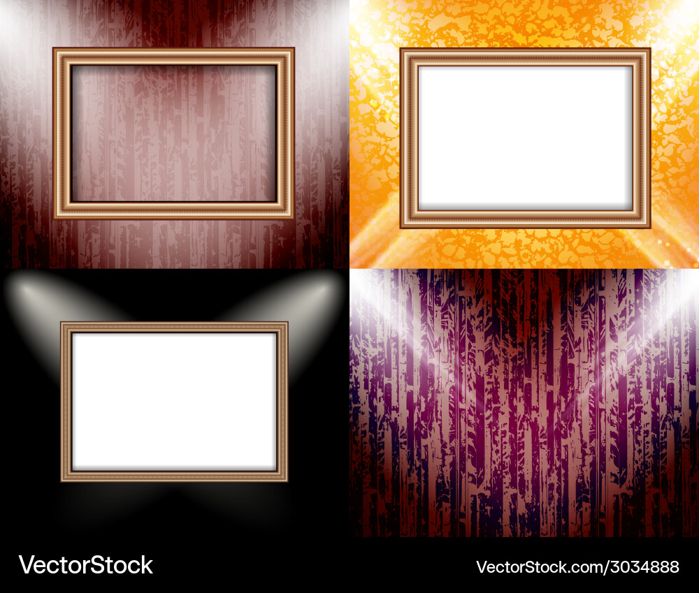 Set of background with frames and spotlights Vector Image