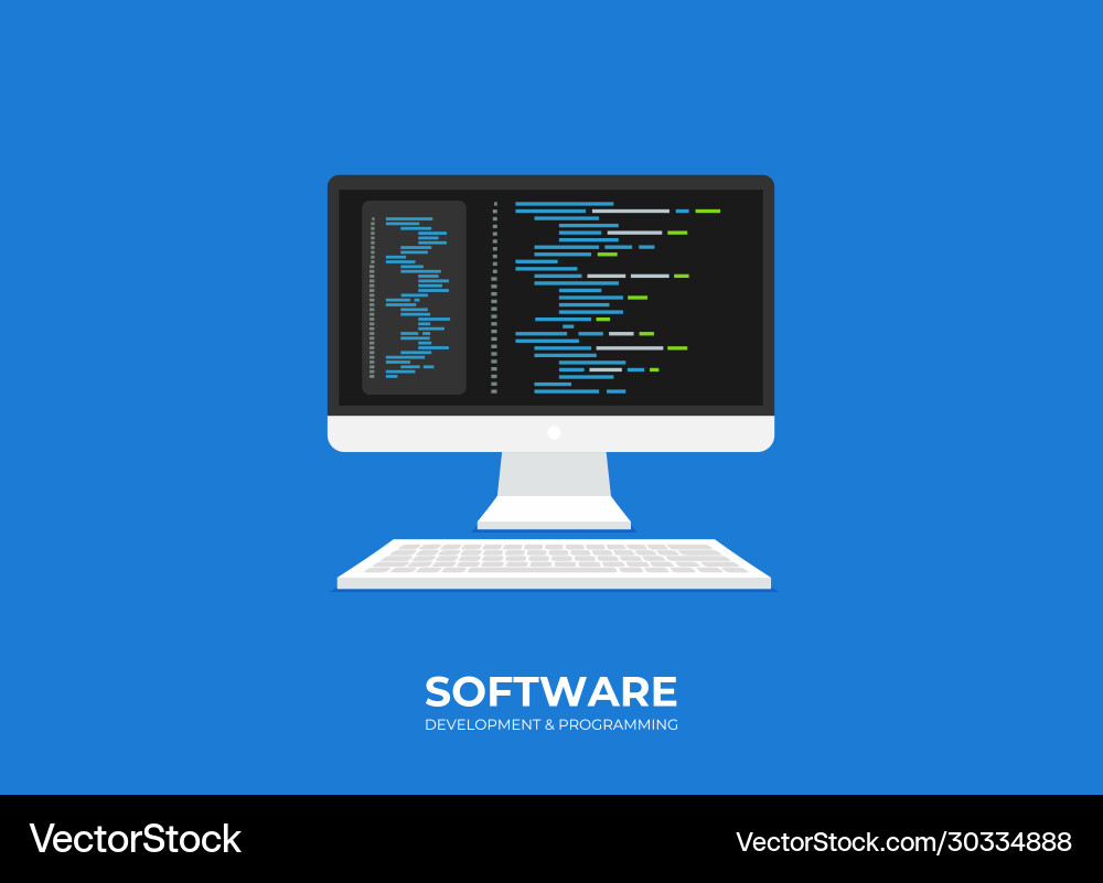 Softwareentwicklung und Programmcode Vektorbild