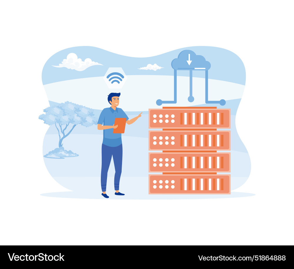 Web hosting concept of cloud computing Web hosting concept of cloud computing vector image