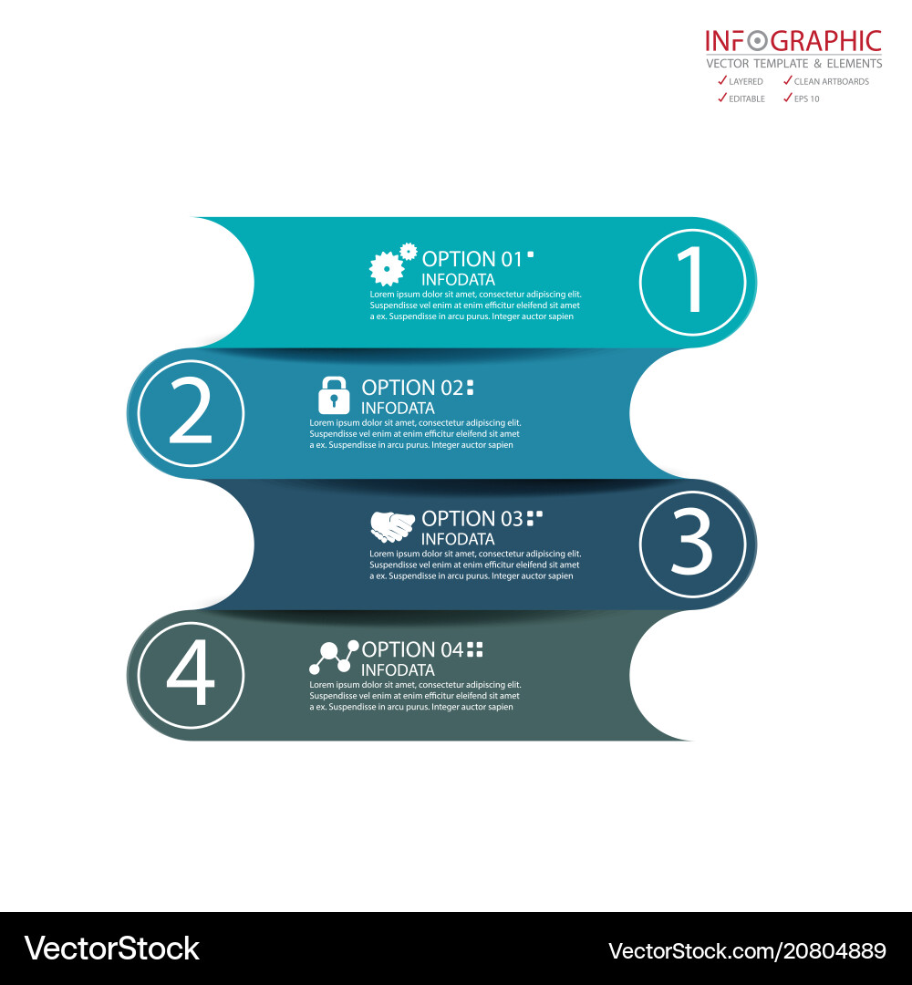 Abstract element infographics 4 option design Abstract element infographics 4 option design vector image