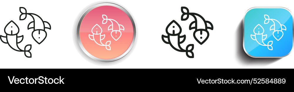 Carps icon thin linear regular and button style Carps icon thin linear regular and button style Vector Image