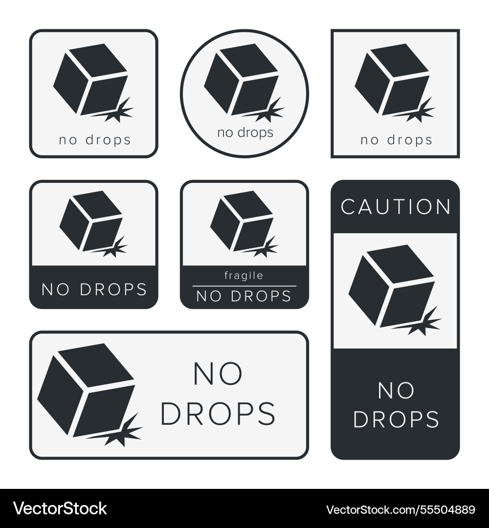 Do not drop fragile items packaging symbol sign Do not drop fragile items packaging symbol sign vector image