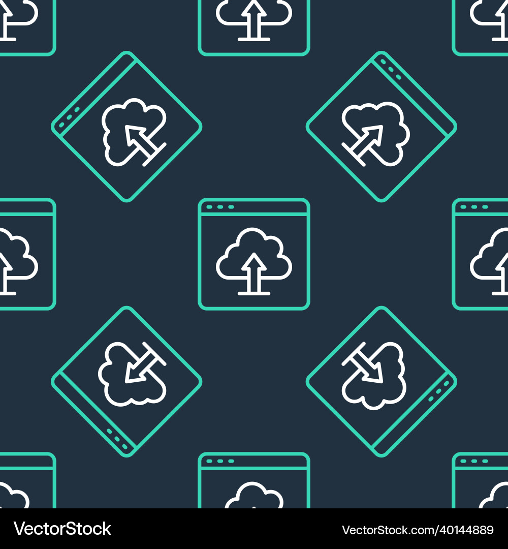 Line cloud upload icon isolated seamless pattern Line cloud upload icon isolated seamless pattern vector image