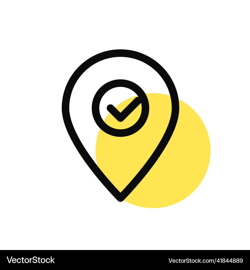 Location approved map pointer minimal line art Location approved map pointer minimal line art vector image
