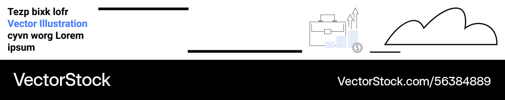 Minimalist design with briefcase chart and cloud Vector Image