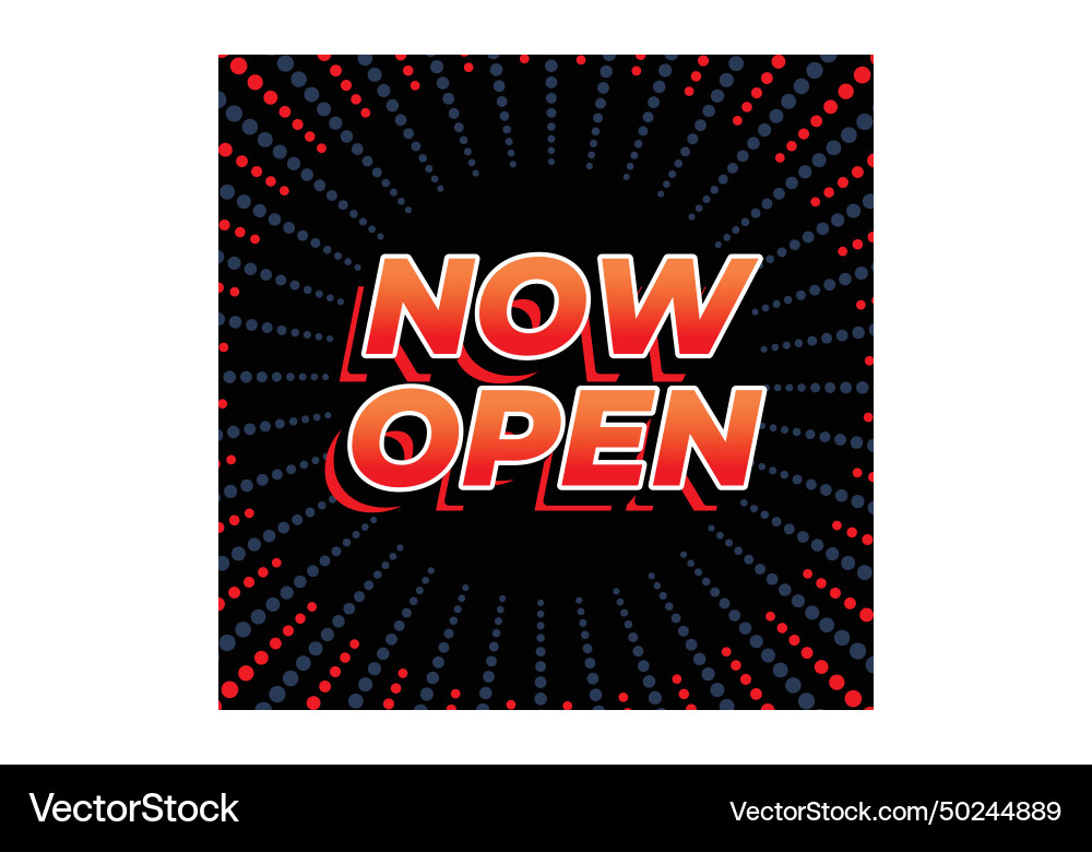 Now open text effect in 3d look with eye catching Vector Image