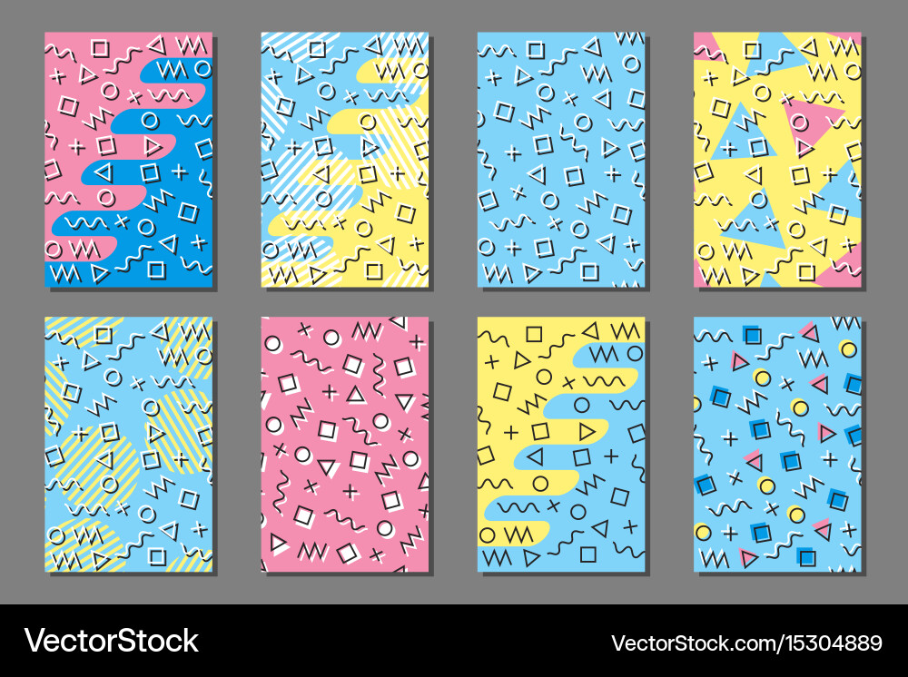 Retro Memphis Patterns vector image