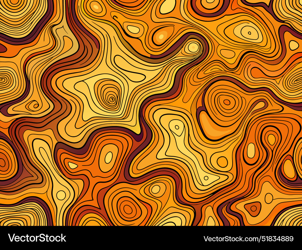 Seamless topographic contour lines map pattern vector image